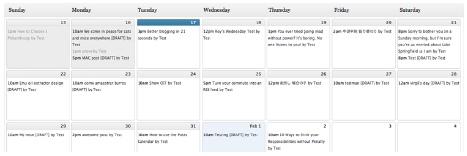 صورة من إضافة Editorial Calendar